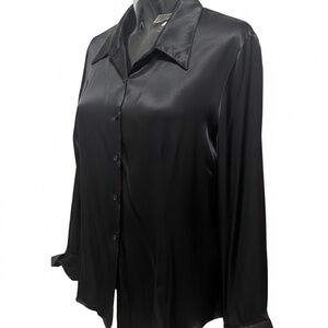 “ Forenza “ vintage black satin button down